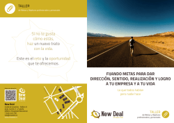 FIJANDO METAS PARA DAR DIRECCI&Oacute;N, SENTIDO