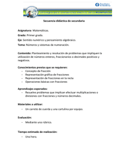 Secuencia did&aacute;ctica de secundaria Asignatura: Matem&aacute;ticas. Grado