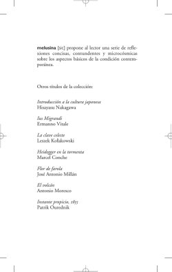 melusina [sic] propone al lector una serie de refle