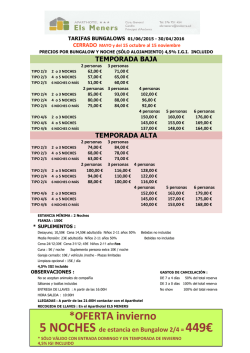 *OFERTA invierno - Els Meners aparthotel, bungalows, campings