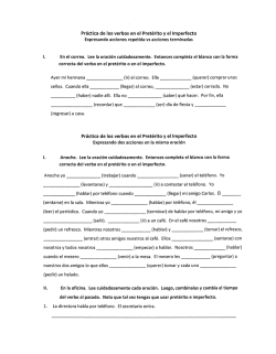 Pr&aacute;ctica de los verbos en el Pret&eacute;rito y el Imperfecto Pr&aacute;ctica de los