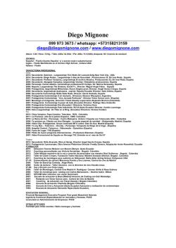 CV Diego Actuacion Ecuador