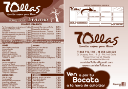 Men&uacute; semanal - Comidas 7Ollas