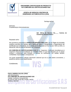organismo certificador de producto ivs compa&ntilde;&iacute;a de certificaciones