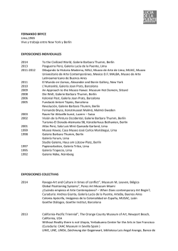 FERNANDO BRYCE Lima,1965 Vive y trabaja entre New York y Berl&iacute;n