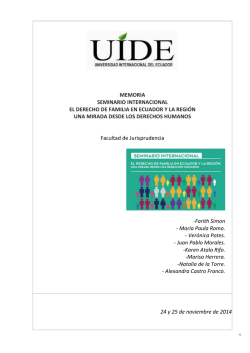 Memorias Seminario Internacional Derecho de Familia, Diciembre