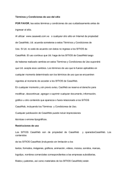 T&eacute;rminos y Condiciones de uso del sitio POR