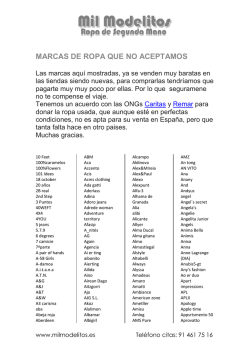 marcas de ropa que no aceptamos - Mil Modelitos Compra Venta