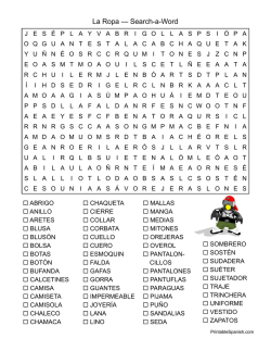 La Ropa &mdash; Search-a-Word
