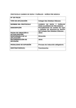 protocolo cambio de ropa y pa&ntilde;ales