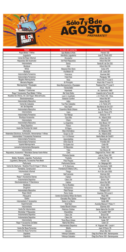 Rubro Nombre del comercio Direcciones Ropa Bebes Y Ni&ntilde;os Upa
