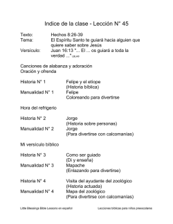 Lecci&oacute;n - Lecciones b&iacute;blicas para ni&ntilde;os preescolares