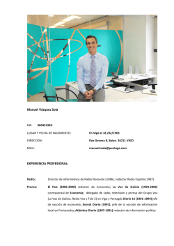 Manuel V&aacute;zquez Sola EXPERIENCIA PROFESIONAL: