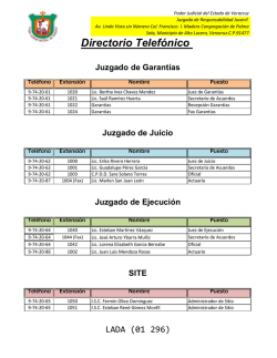 Directorio Telef&oacute;nico - Poder Judicial del Estado de Veracruz de