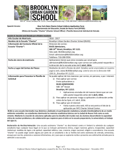 2016 -‐ 2017 Nombre de la Escuela &ldquo;Charter&rdquo;