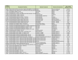 C&oacute;digo Comercia l Descripci&oacute;n Gen&eacute;rica Nombre Comercial