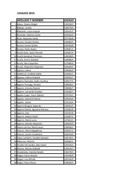 LEGAJOS 2015 APELLIDO Y NOMBRE LEGAJO