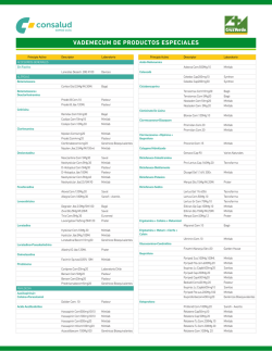 VADEMECUM DE PRODUCTOS ESPECIALES