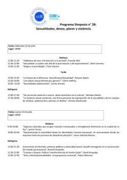 Programa Simposio n&deg; 28: Sexualidades, deseo, placer y violencia