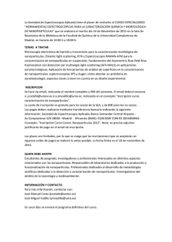 La Sociedad de Espectroscopia Aplicada tiene el placer de