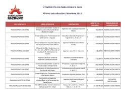 CONTRATOS DE OBRA P&Uacute;BLICA 2015 &Uacute;ltima actualizaci&oacute;n