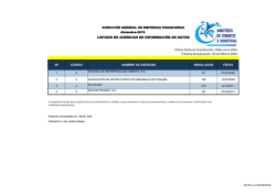 N&ordm; LISTADO DE AGENCIAS DE INFORMACI&Oacute;N DE DATOS &Uacute;ltima