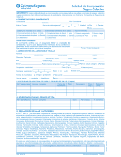 Solicitud de Incorporaci&oacute;n Seguro Colectivo