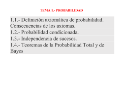 1.1.- Definici&oacute;n axiom&aacute;tica de probabilidad. Consecuencias de los