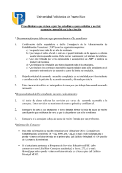 Procedimiento a seguir para asistir acomodo razonable en la