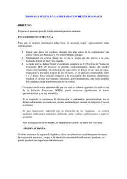 NORMAS A SEGUIR EN LA PREPARACION DE ENEMA OPACO