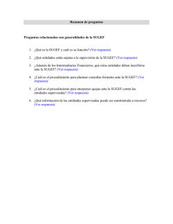 Preguntas frecuentes relacionadas con Generalidades de la SUGEF