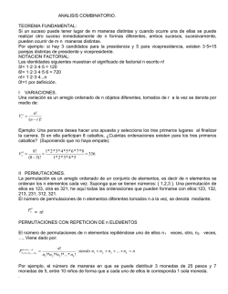 ANALISIS COMBINATORIO. TEOREMA