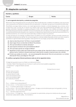 ADAPTACI&Oacute;N CURRICULAR UNIDAD 2. P.D.Lengua 1&ordm; ESO
