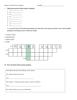 Spanish 1 Practice Test: Chapter 1
