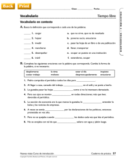 Vocabulario Tiempo libre