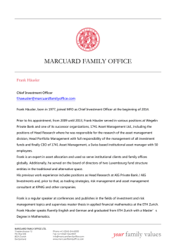 Frank H&auml;usler - Marcuard Family Office