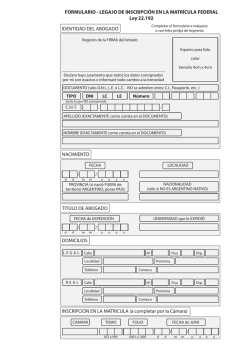 FORMULARIO - LEGAJO DE INSCRIPCI&Oacute;N EN LA MATR&Iacute;CULA