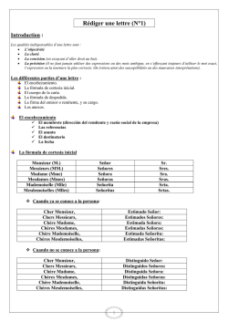 &Eacute;crire en espagnol une lettre