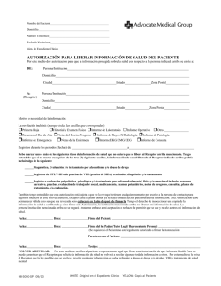 autorizaci&oacute;n para liberar informaci&oacute;n de salud del paciente