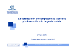 La certificaci&oacute;n de competencias laborales y la formaci&oacute;n a lo largo