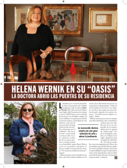 HELENA WERNIK EN SU &ldquo;OASIS&rdquo; - Cl&iacute;nica Laser Light. Bienvenidos