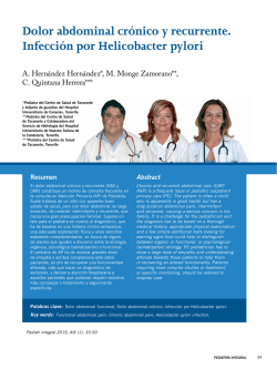 Dolor abdominal cr&oacute;nico y recurrente. Infecci&oacute;n