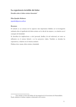 Pilar Quejido. La experiencia invisible del dolor.