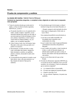 Prueba de comprensi&oacute;n y an&aacute;lisis