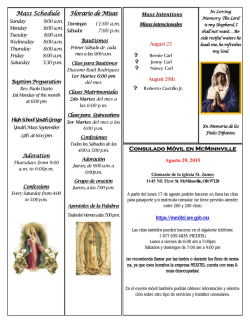 Agosto 29, 2015 - St. James Catholic Church