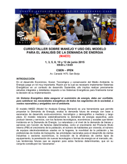 curso/taller sobre manejo y uso del modelo para el analisis de la