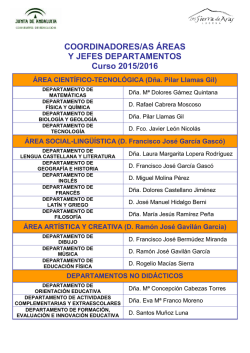 LISTADO COORDINADORES &Aacute;REAS Y JEFES DE