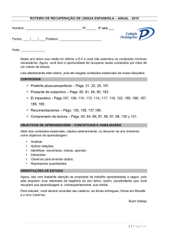 &bull; Pret&eacute;rito pluscuamperfecto &ndash; P&aacute;gs. 21, 22, 25, 181 &bull; Presente de