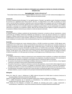 PERCEPCI&Oacute;N DE LA EUTANASIA EN M&Eacute;DICOS VETERINARIOS