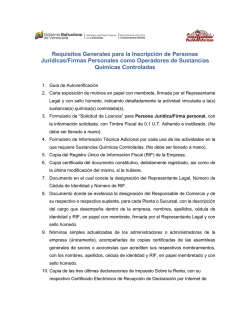 Requisitos Generales para la Inscripci&oacute;n de Personas Jur&iacute;dicas